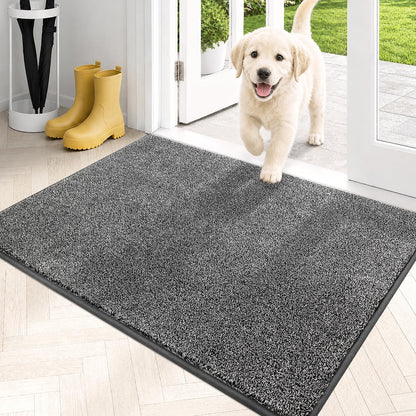 PURRUGS Dirt Trapping Indoor Door Mat, 34" x 59", Charcoal