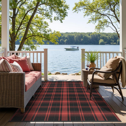 GENIMO Outdoor Rug, Waterproof Plastic Rugs for Patio, 5'x8' Cloud Grey