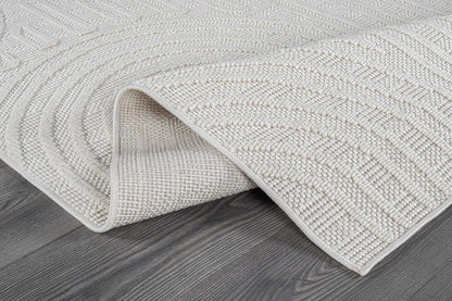 Beverly Rug Micro Loop Large Area Rug White 9x12 Modern Luxury Circle Geometric Durable Indoor Area Rugs for Living Dining Room Office Stain Resistant Non Shedding Casual Indoor Carpet White 9 x 12