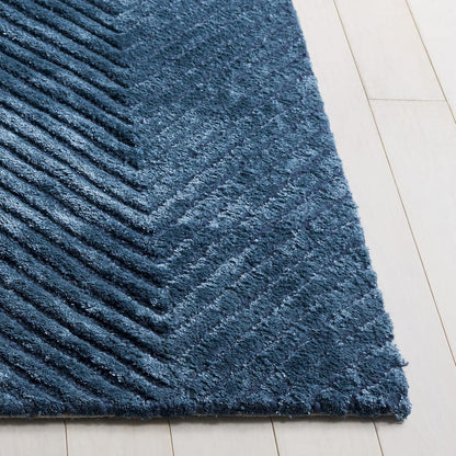 SAFAVIEH Area Rug 8x10 - Glamour Collection - Large - Modern Design, Navy, Handmade Wool Blend, Ideal for Living Room, Bedroom, Dining Space (GLM801N)