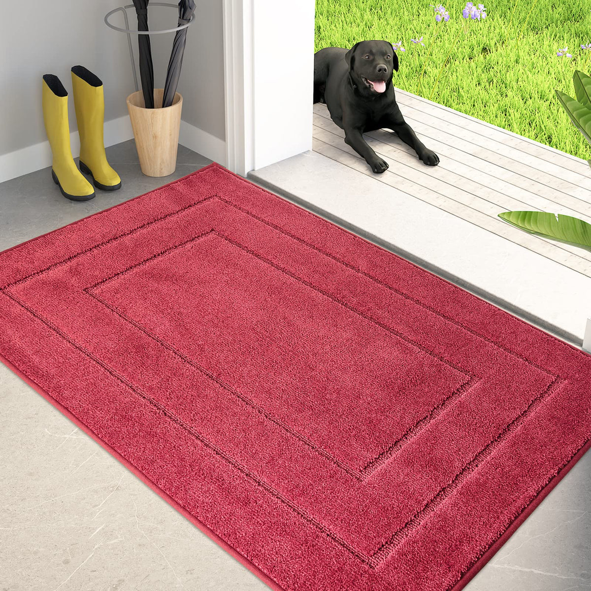 PURRUGS Dirt Trapping Door Mat Indoor Entrance, 20" x 31.5", Beige