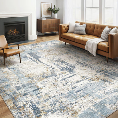 LOONGRUG 10x14 Area Rugs Washable Large Neutral Modern Living Room Rug