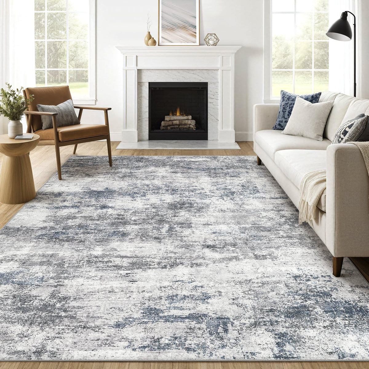 LOONGRUG 10x14 Area Rugs Washable Large Neutral Modern Living Room Rug