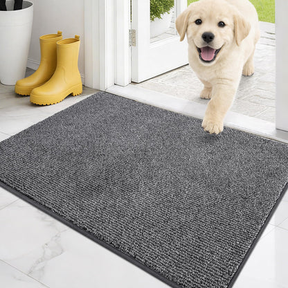 PURRUGS Dirt Trapping Indoor Door Mat, 20" x 31.5", Heathered Charcoal