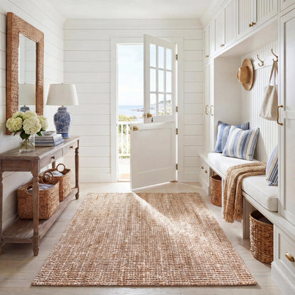 SAFAVIEH Natural Fiber Area Rug 8x10, Jute Knotted Large Natural NF447A