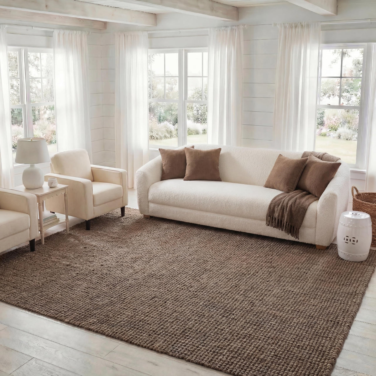 SAFAVIEH Natural Fiber Area Rug 8x10, Jute Knotted Large Natural NF447A