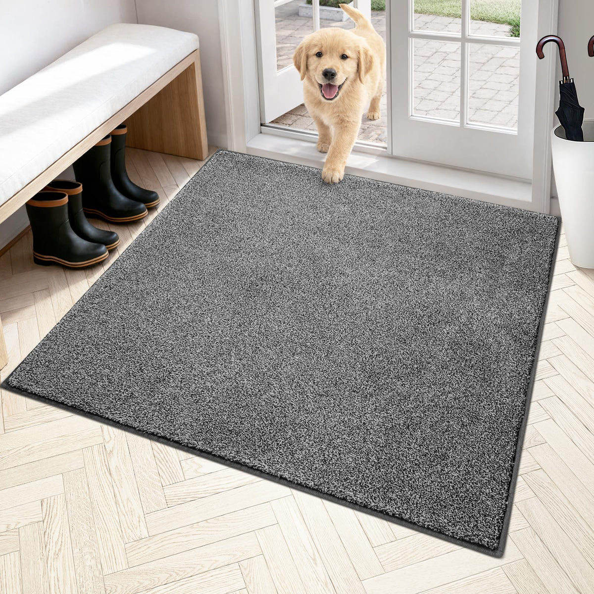PURRUGS Dirt Trapping Indoor Door Mat, 31.5" x 47", Charcoal