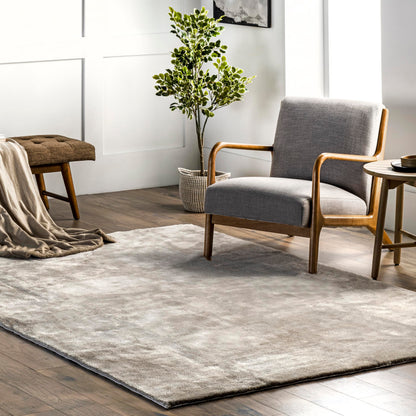 nuLOOM Loni Off White Solid Washable Area Rug, 8' x 10'