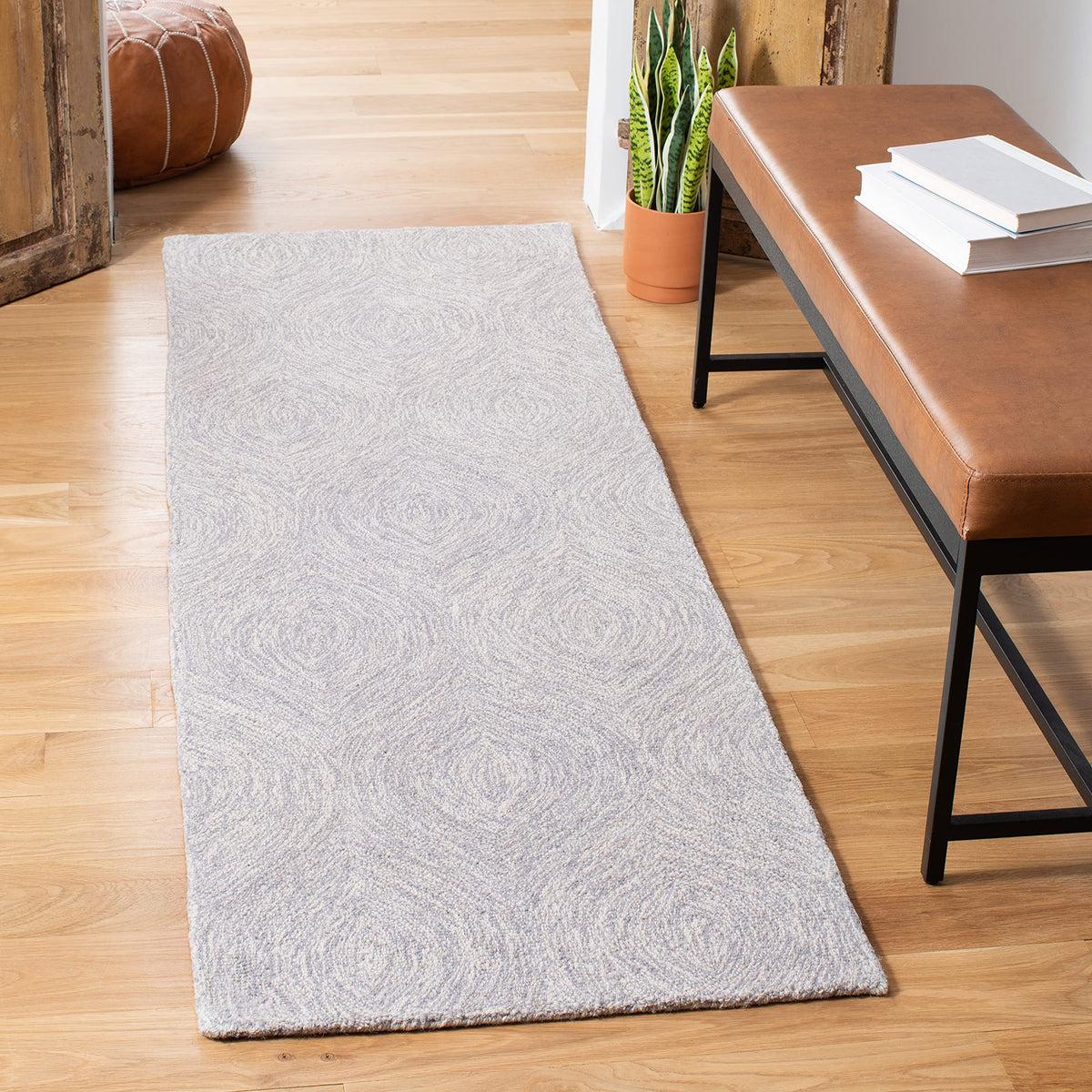 SAFAVIEH Area Rug 8x10 - Micro-Loop Collection - Large - Grey & Ivory, Handmade Wool, Ideal for Living Room, Bedroom, Office, Dining Space (MLP615F)