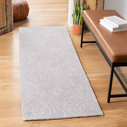SAFAVIEH Area Rug 8x10 - Micro-Loop Collection - Large - Grey & Ivory, Handmade Wool, Ideal for Living Room, Bedroom, Office, Dining Space (MLP615F)