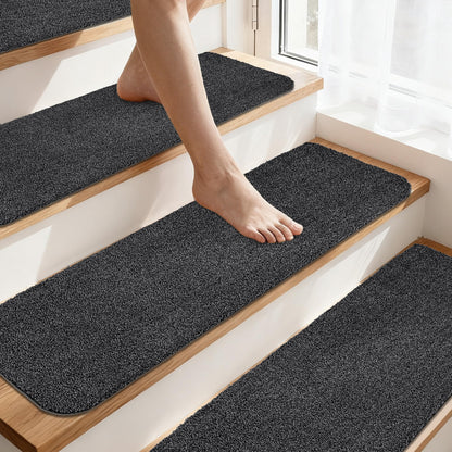 COSY HOMEER Stair Treads for Wooden Steps Non-Slip Carpet Mat,15pcs,Grey