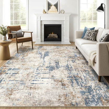 LOONGRUG 10x14 Area Rugs Washable Large Neutral Modern Living Room Rug