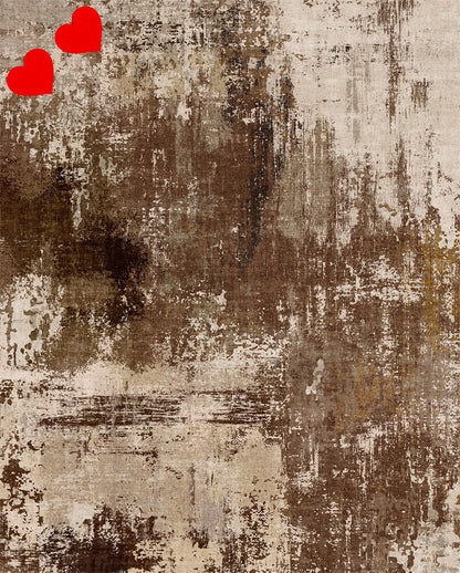 8x10 Rugs for Living Room - Modern Abstract Low Pile Washable Rug, Ultra Soft Non Slip Large Rugs, Floor Carpet for Bedroom Dining Room Office Laundry Nursery Home(Brown)