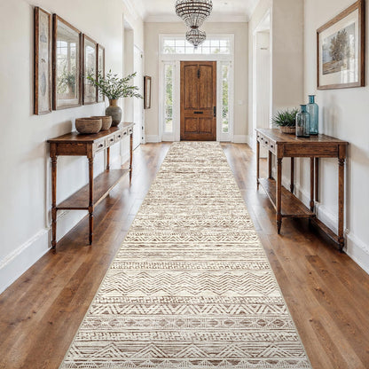 2'6"x8 Runner Rug Washable Moroccan: Non Slip Kitchen Long Floor Mat Gray