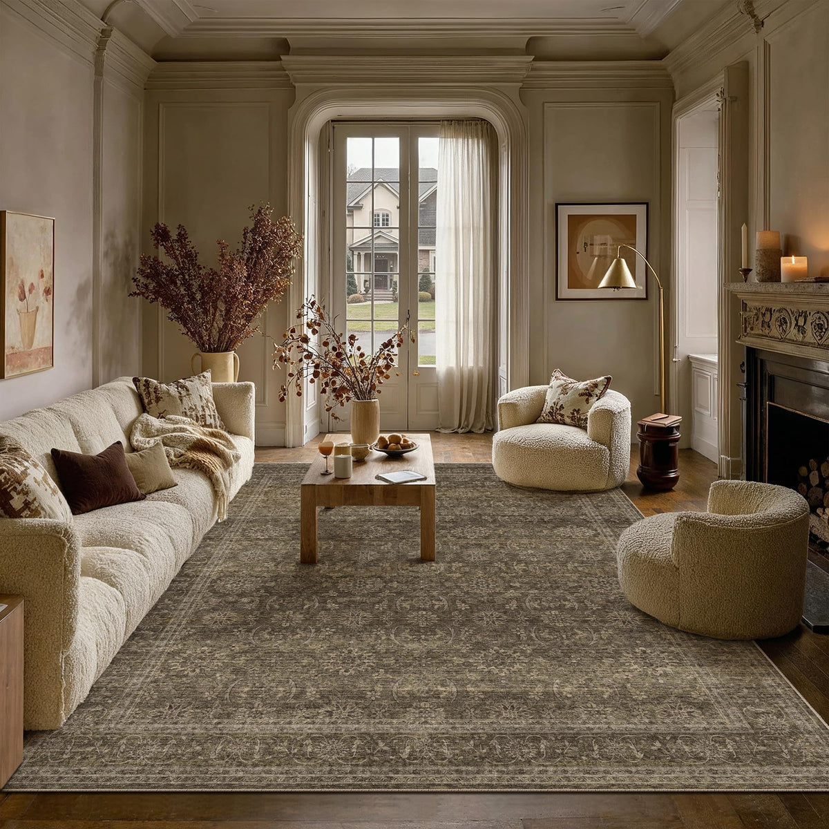 HUGEAR 8x10 Neutral Beige Large Area Rug