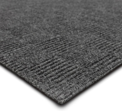 Mohawk Home 24" x 24" Indoor/Outdoor 0.25" Pile Height, Peel and Stick Carpet Tile, Grey Polyester, (15 Tiles) (60 sqft/Box)