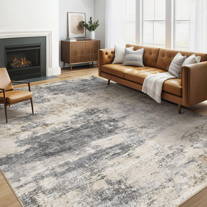 LOONGRUG 10x14 Area Rugs Washable Large Neutral Modern Living Room Rug