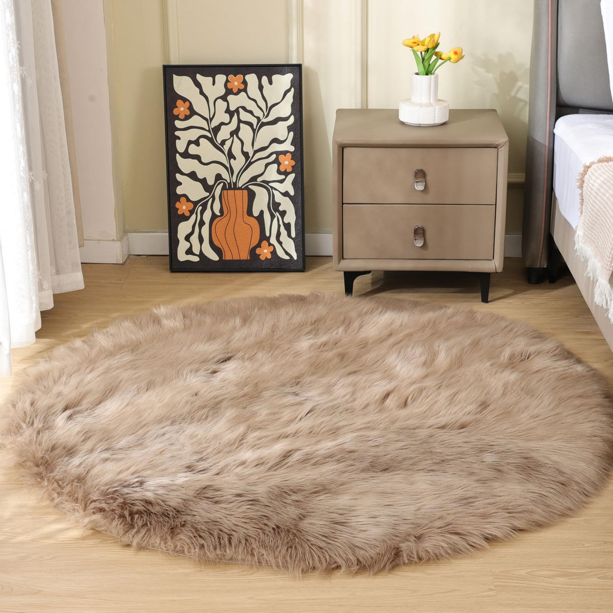ORINOVA White Faux Sheepskin Shag Fur Runner Rugs for Living Room Bedroom Fluffy Washable Furry Area Rug 2x6 Nursery Rug Teen Room Décor