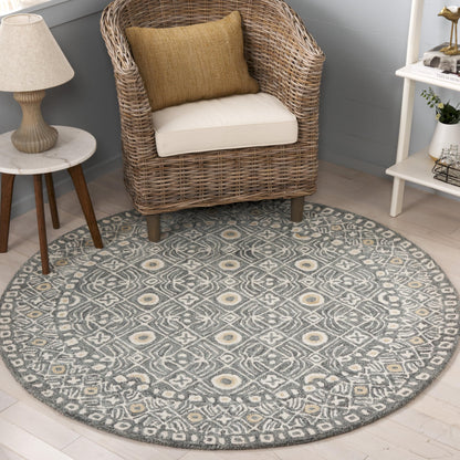 SAFAVIEH Micro-Loop Collection Accent Rug - 4' x 6', Charcoal & Ivory, Handmade Wool, Ideal for High Traffic Areas in Entryway, Living Room, Bedroom (MLP801H)