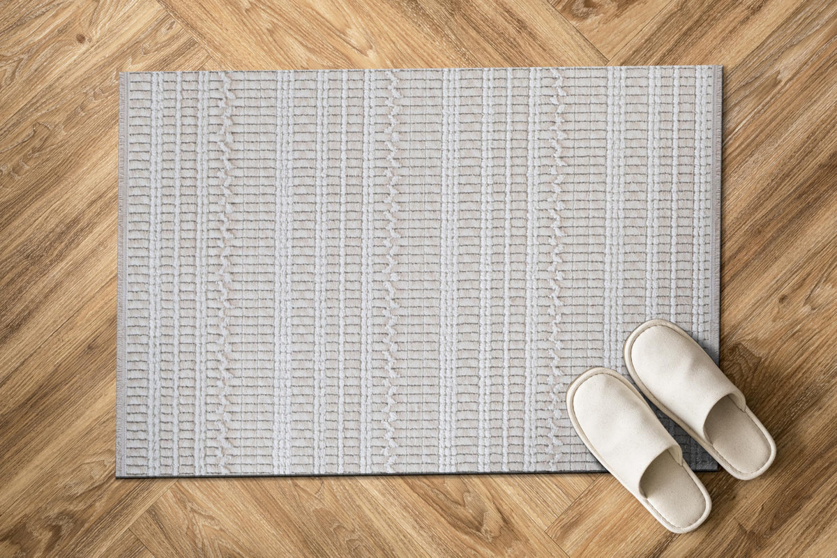 Luul Home Micro Loop Indoor Rug White 9x12 Boho Geometric Neutral Area Rugs for Living Room Soft Luxury Modern Low and High Pile Durable Stain Resistant Non-Shedding Indoor Area Carpet 9 x 12