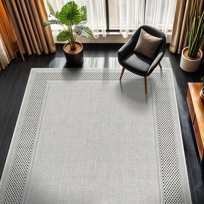 CAMILSON Easy Jute Rug 10x14, Indoor Outdoor Natural Color Fiber Area Rugs for Living Room Patio and Kitchen Rug, Sisal Boho Woven Design, Easy-Cleaning, Washable Outside Carpet Alfombras (10 x 14)