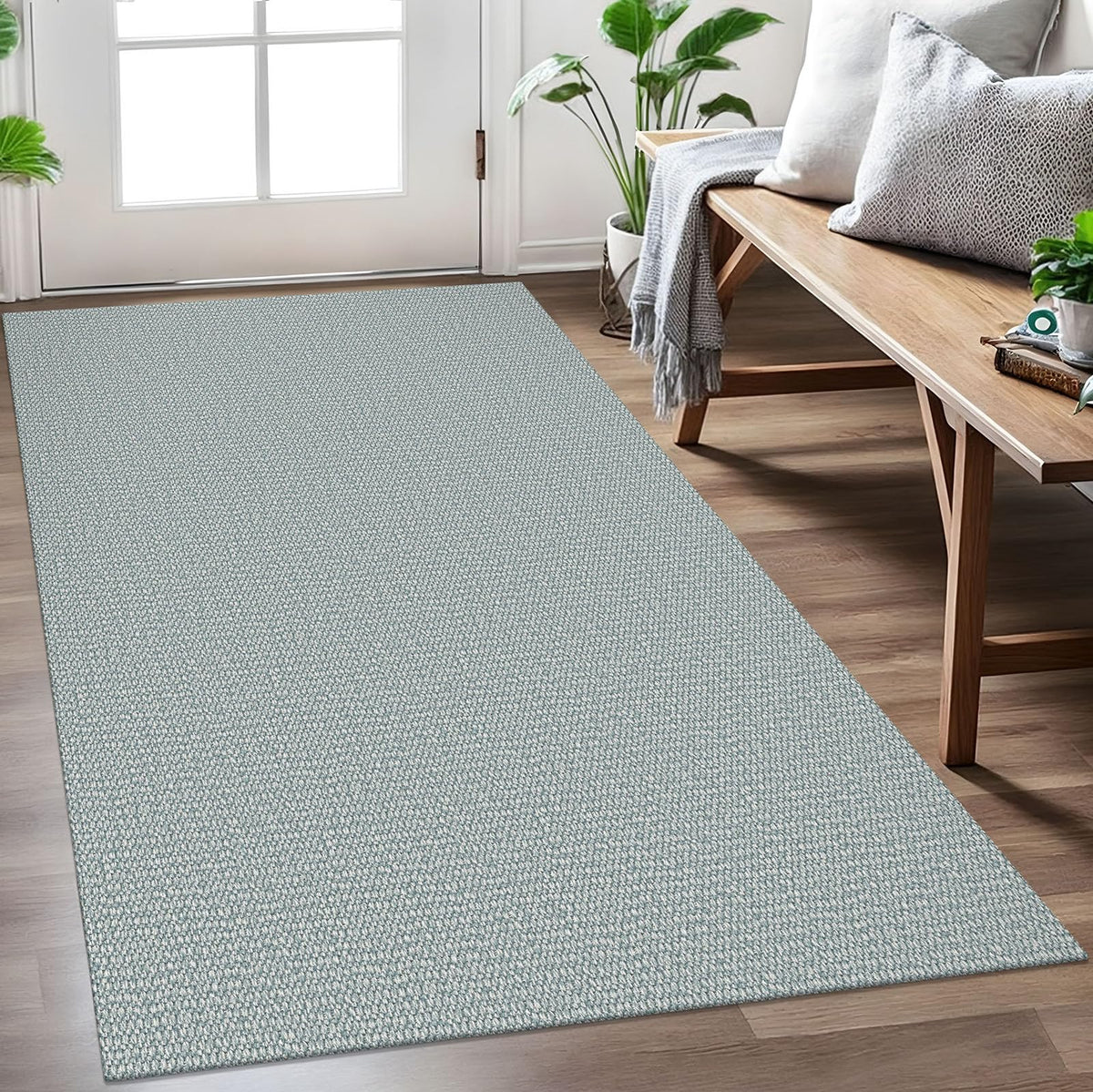 EARTHALL Washable Area Rug, Non Slip Entryway Rug, 4x6 Ft, Sand/Beige