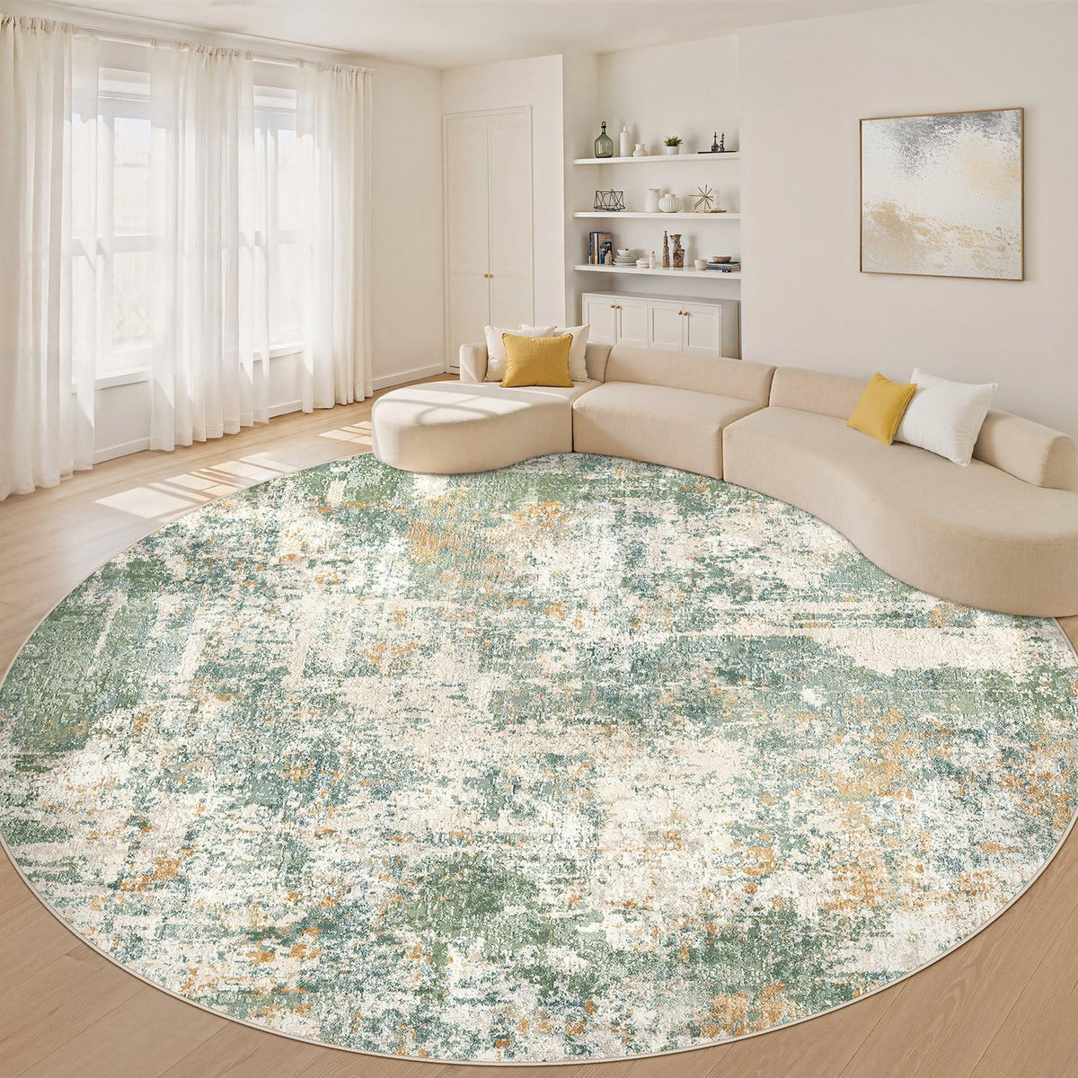 LOONGRUG 10x14 Area Rugs Washable Large Neutral Modern Living Room Rug
