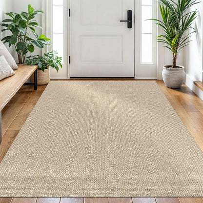 EARTHALL Washable Area Rug, Non Slip Entryway Rug, 4x6 Ft, Sand/Beige