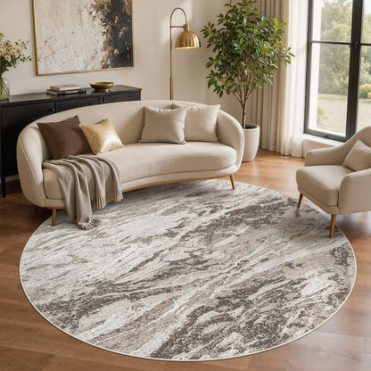 Area Rugs for Living Room: 9X12 Abstract Washable Rug Modern Neutral Large Soft Stain Resistant Non-Slip for Bedroom Dining Room Indoor Home Office Carpet - Blue Brown