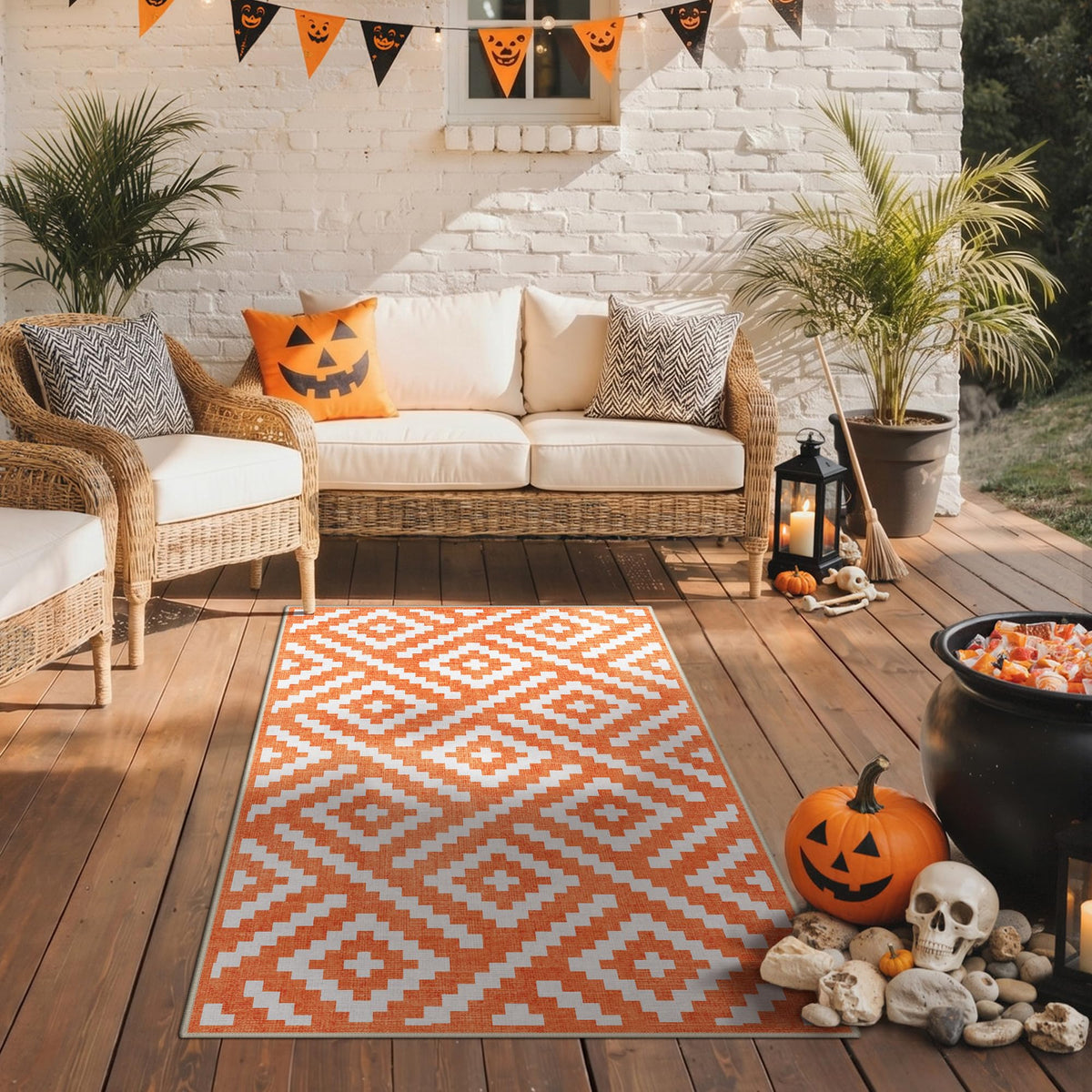 GENIMO Outdoor Rug, Waterproof Plastic Rugs for Patio, 5'x8' Cloud Grey
