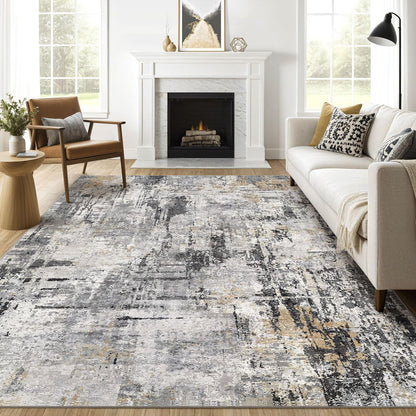 LOONGRUG 10x14 Area Rugs Washable Large Neutral Modern Living Room Rug