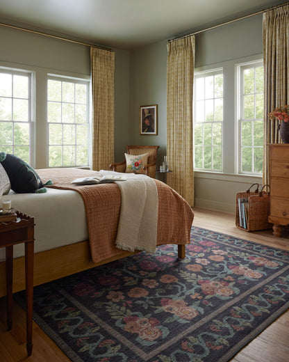Loloi Rifle Paper Co Rosa Navy 7'-6" x 9'-6" Area Rug