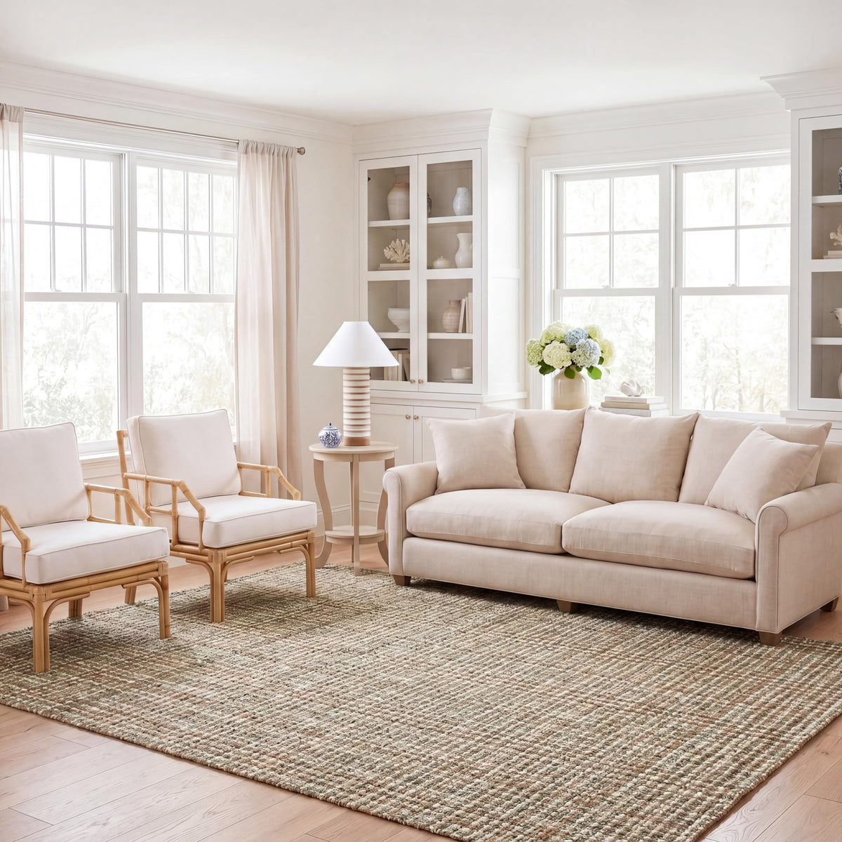 SAFAVIEH Natural Fiber Area Rug 8x10, Jute Knotted Large Natural NF447A