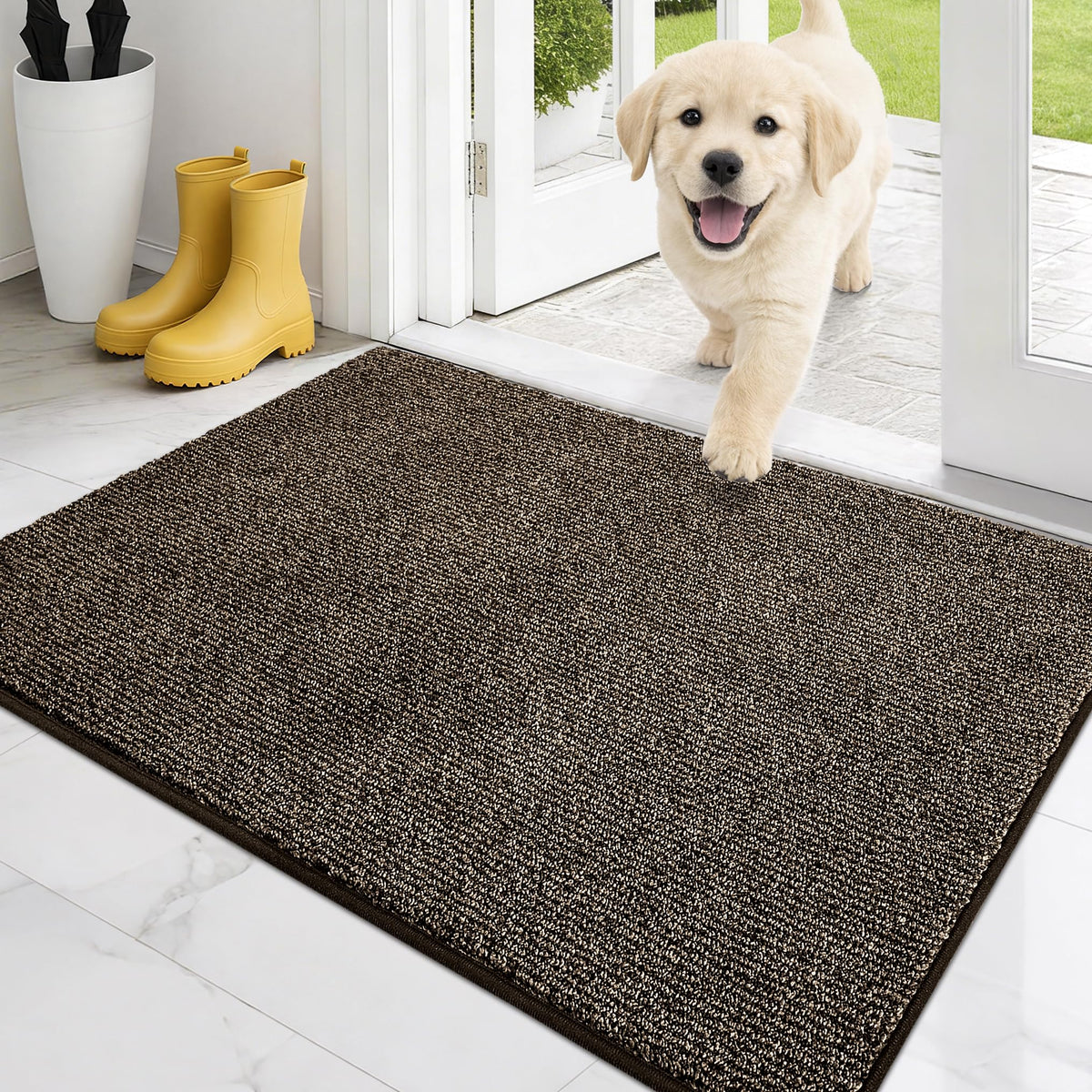 PURRUGS Dirt Trapping Indoor Door Mat, 20" x 31.5", Heathered Charcoal
