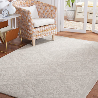 SAFAVIEH Micro-Loop Collection Area Rug - 5' x 8', Blue, Handmade Damask Wool, Ideal for High Traffic Areas in Living Room, Bedroom (MLP513M)