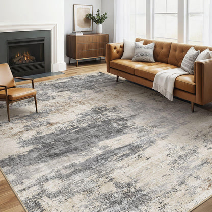 LOONGRUG 10x14 Area Rugs Washable Large Neutral Modern Living Room Rug