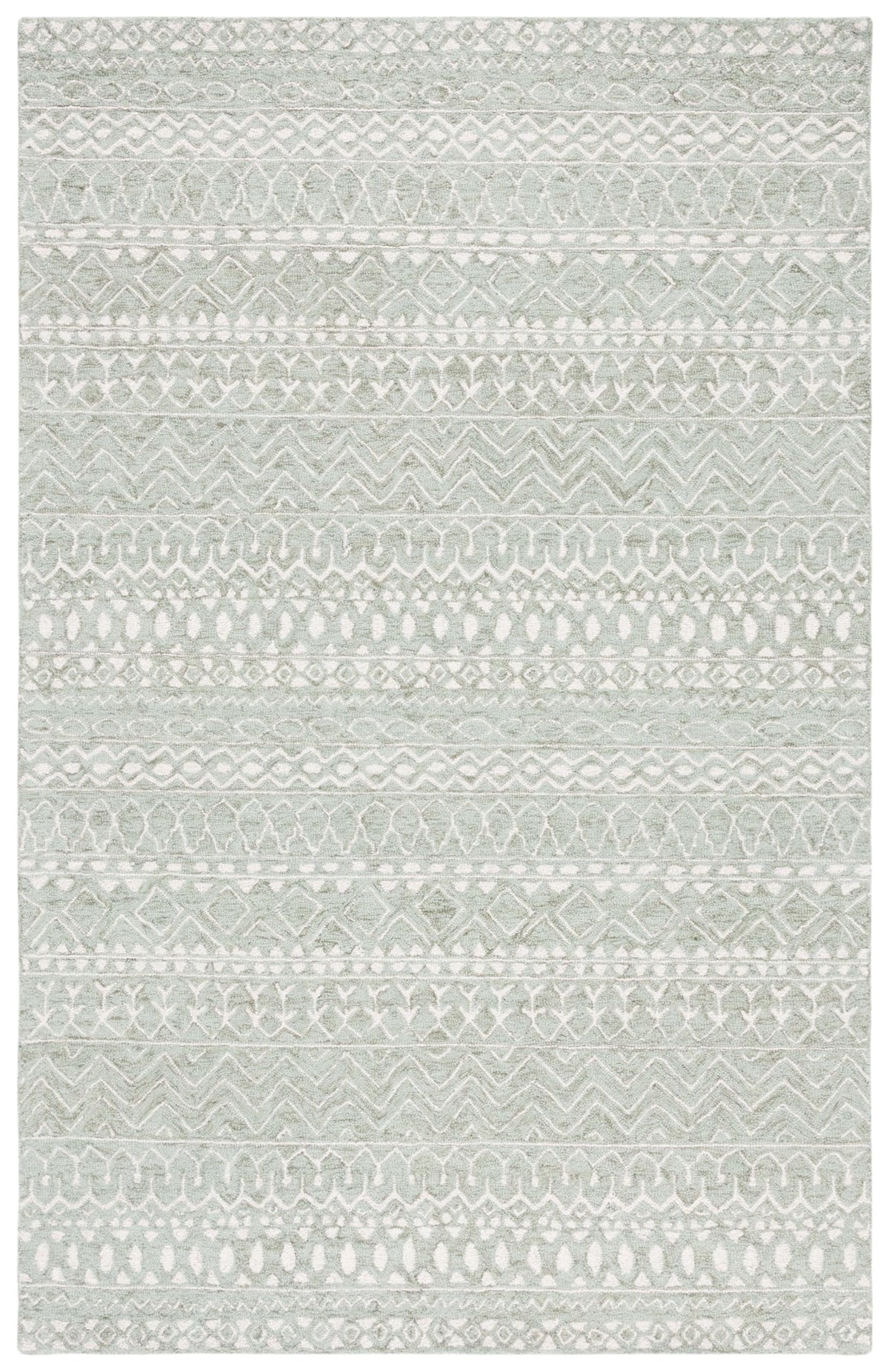 SAFAVIEH Micro-Loop Collection Accent Rug - 2'6" x 4', Blue & Ivory, Handmade Moroccan Boho Tribal Wool, Ideal for High Traffic Areas in Entryway, Living Room, Bedroom (MLP502M)