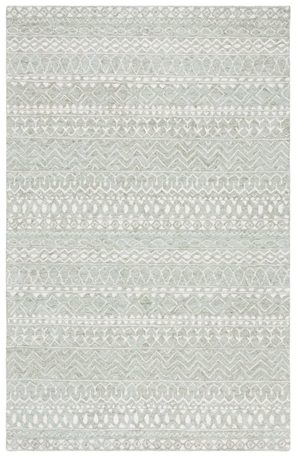 SAFAVIEH Micro-Loop Collection Accent Rug - 2'6" x 4', Blue & Ivory, Handmade Moroccan Boho Tribal Wool, Ideal for High Traffic Areas in Entryway, Living Room, Bedroom (MLP502M)