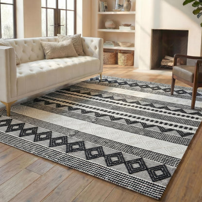 SAFAVIEH Natura Wool Area Rug 3'x5', Soft Plush Boho Grey & Ivory NAT102A