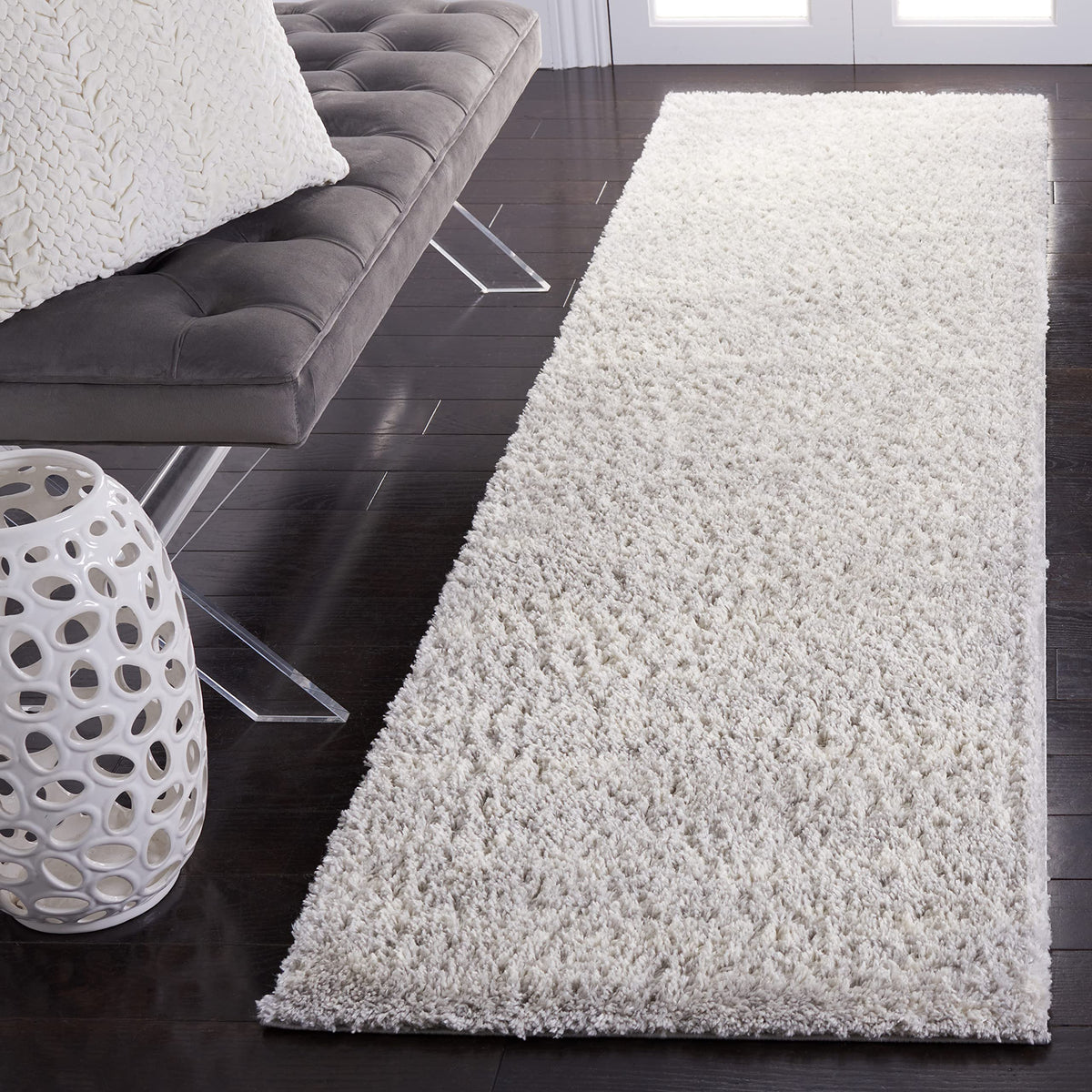 SAFAVIEH Berber Shag Rug 8x10, Large Ivory & Beige BER563A