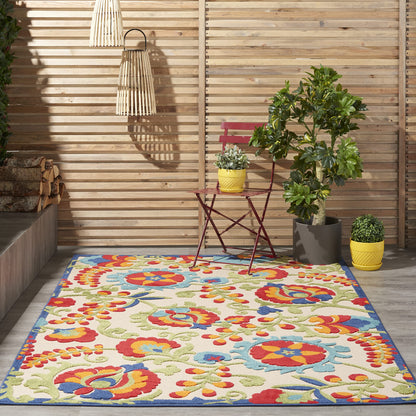 Nourison Home Aloha Natural Blue 2'3" x 10' Area Rug - Easy Clean, Non Shedding, Bed Room, Living Room, Dining Room, Kitchen (10' Runner)