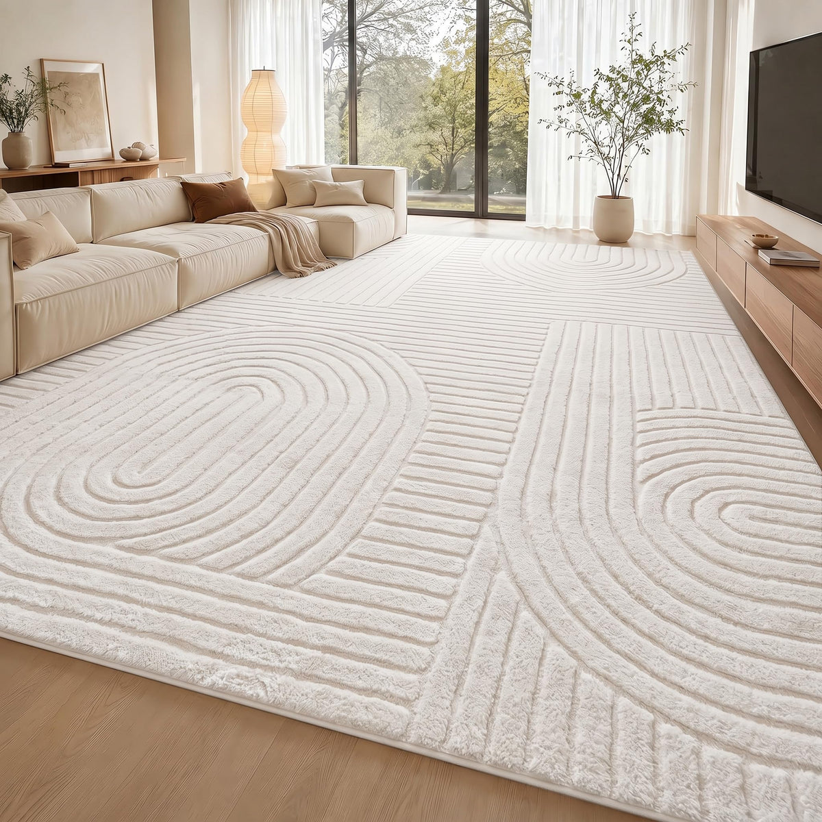 Brown Solid Area Rug 9x12 Large Washable Soft Rugs for Living Room