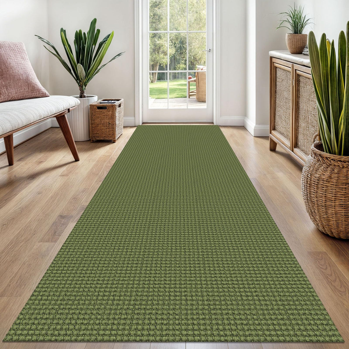 EARTHALL Woven Area Rug 3x5 Ft Washable Rugs for Entryway Braided Non Slip Rubber Backed Throw Rugs Door Mat Indoor Outdoor Entrance Cotton Carpet for Kitchen Foyer Front Door, Orange/Tan/Brown