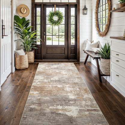 2'6"x8 Runner Rug Washable Moroccan: Non Slip Kitchen Long Floor Mat Gray