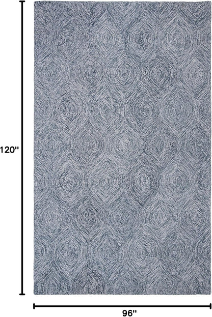 SAFAVIEH Area Rug 8x10 - Micro-Loop Collection - Large - Grey & Ivory, Handmade Wool, Ideal for Living Room, Bedroom, Office, Dining Space (MLP615F)