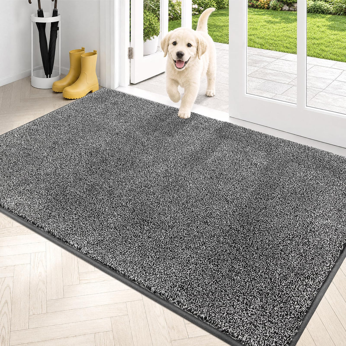 PURRUGS Dirt Trapping Indoor Door Mat, 31.5" x 47", Charcoal