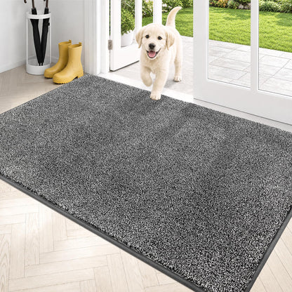 PURRUGS Dirt Trapping Indoor Door Mat, 31.5" x 47", Charcoal