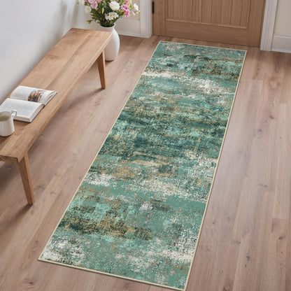 GENIMO 9x12 Area Rug Washable Non Slip for Living Room, Navy Blue Gray