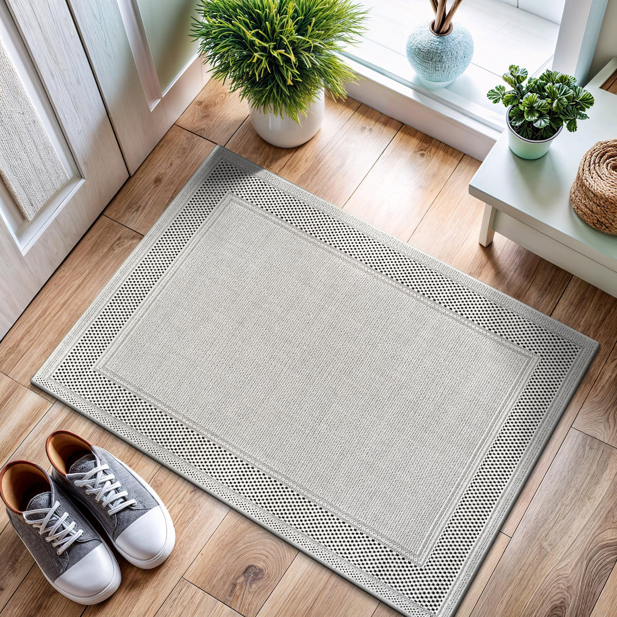 CAMILSON Easy Jute Rug 10x14, Indoor Outdoor Natural Color Fiber Area Rugs for Living Room Patio and Kitchen Rug, Sisal Boho Woven Design, Easy-Cleaning, Washable Outside Carpet Alfombras (10 x 14)