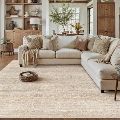 HUGEAR 8x10 Neutral Beige Large Area Rug